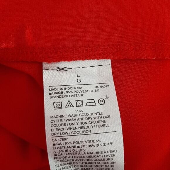 BANANA REPUBLIC Surplice Stretch Faux Wrap Blouse Top Red Sz L - Picture 11 of 11